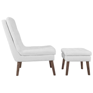 ModwayModway Modify Upholstered Lounge Chair and Ottoman EEI-2988 EEI-2988-WHI- BetterPatio.com