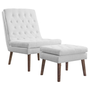 ModwayModway Modify Upholstered Lounge Chair and Ottoman EEI-2988 EEI-2988-WHI- BetterPatio.com