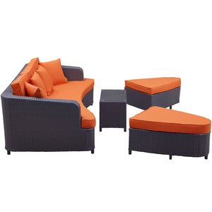 ModwayModway Monterey 4 Piece Outdoor Patio Sofa Set EEI-992 EEI-992-BRN-ORA-SET- BetterPatio.com