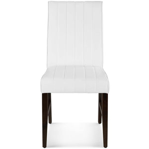 ModwayModway Motivate Channel Tufted Upholstered Faux Leather Dining Chair Set of 2 EEI-3334 EEI-3334-WHI- BetterPatio.com