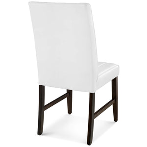 ModwayModway Motivate Channel Tufted Upholstered Faux Leather Dining Chair Set of 2 EEI-3334 EEI-3334-WHI- BetterPatio.com