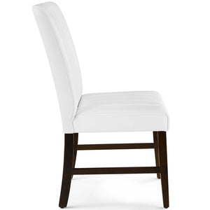 ModwayModway Motivate Channel Tufted Upholstered Faux Leather Dining Chair Set of 2 EEI-3334 EEI-3334-WHI- BetterPatio.com