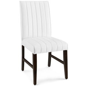 ModwayModway Motivate Channel Tufted Upholstered Faux Leather Dining Chair Set of 2 EEI-3334 EEI-3334-WHI- BetterPatio.com