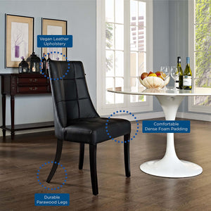 ModwayModway Noblesse Dining Vinyl Side Chair EEI-1039 EEI-1039-BLK- BetterPatio.com