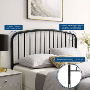 ModwayModway Nova Twin Metal Headboard MOD-6148 MOD-6148-BLK- BetterPatio.com