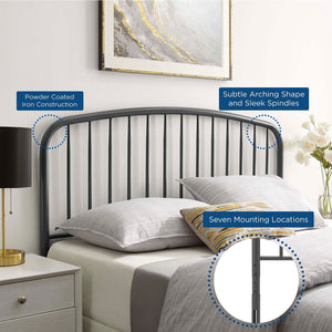 ModwayModway Nova Twin Metal Headboard MOD-6148 MOD-6148-GRY- BetterPatio.com