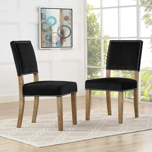 ModwayModway Oblige Dining Chair Wood Set of 2 EEI-3477 EEI-3477-BLK- BetterPatio.com