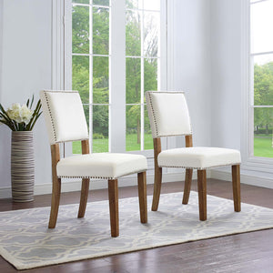 ModwayModway Oblige Dining Chair Wood Set of 2 EEI-3477 EEI-3477-IVO- BetterPatio.com