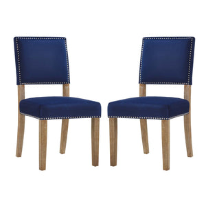 ModwayModway Oblige Dining Chair Wood Set of 2 EEI-3477 EEI-3477-NAV- BetterPatio.com