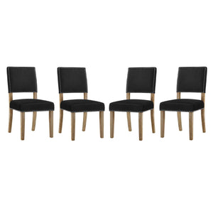 ModwayModway Oblige Dining Chair Wood Set of 4 EEI-3478 EEI-3478-BLK- BetterPatio.com