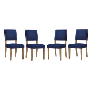 ModwayModway Oblige Dining Chair Wood Set of 4 EEI-3478 EEI-3478-NAV- BetterPatio.com