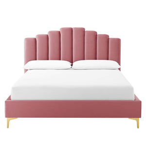 ModwayModway Olivia Queen Performance Velvet Platform Bed MOD-6280 MOD-6280-DUS- BetterPatio.com