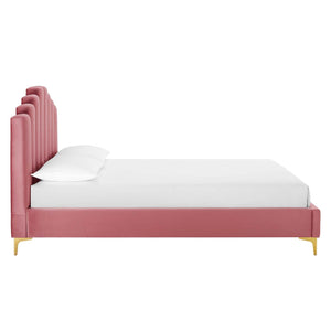 ModwayModway Olivia Queen Performance Velvet Platform Bed MOD-6280 MOD-6280-DUS- BetterPatio.com