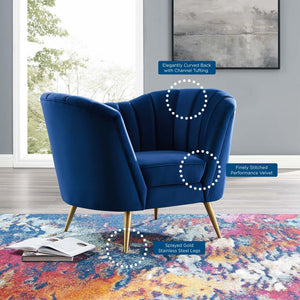 ModwayModway Opportunity Performance Velvet Armchair EEI-3874 EEI-3874-NAV- BetterPatio.com