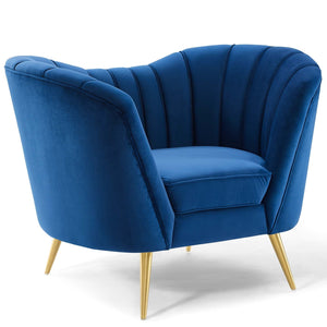 ModwayModway Opportunity Performance Velvet Armchair EEI-3874 EEI-3874-NAV- BetterPatio.com