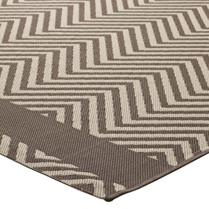 ModwayModway Optica Chevron With End Borders 5x8 Indoor and Outdoor Area Rug R-1141-58 R-1141A-58- BetterPatio.com