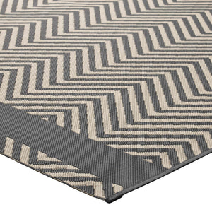 ModwayModway Optica Chevron With End Borders 5x8 Indoor and Outdoor Area Rug R-1141-58 R-1141B-58- BetterPatio.com