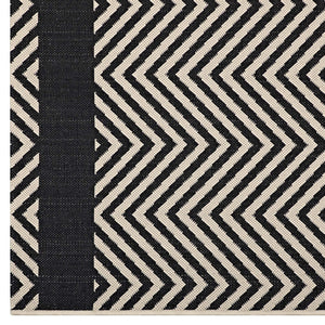 ModwayModway Optica Chevron With End Borders 5x8 Indoor and Outdoor Area Rug R-1141-58 R-1141C-58- BetterPatio.com