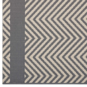 ModwayModway Optica Chevron With End Borders 8x10 Indoor and Outdoor Area Rug R-1141-810 R-1141B-810- BetterPatio.com