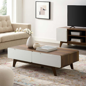 ModwayModway Origin 47" Coffee Table EEI-2995 EEI-2995-WAL-WHI- BetterPatio.com