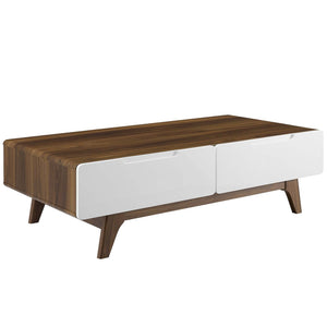 ModwayModway Origin 47" Coffee Table EEI-2995 EEI-2995-WAL-WHI- BetterPatio.com