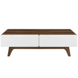 ModwayModway Origin 47" Coffee Table EEI-2995 EEI-2995-WAL-WHI- BetterPatio.com