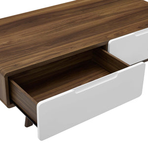 ModwayModway Origin 47" Coffee Table EEI-2995 EEI-2995-WAL-WHI- BetterPatio.com