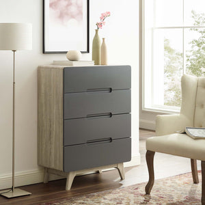 ModwayModway Origin Four-Drawer Chest or Stand MOD-6075 MOD-6075-NAT-GRY- BetterPatio.com