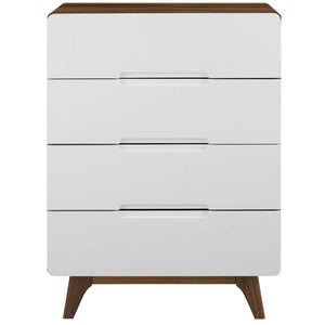 ModwayModway Origin Four-Drawer Chest or Stand MOD-6075 MOD-6075-WAL-WHI- BetterPatio.com