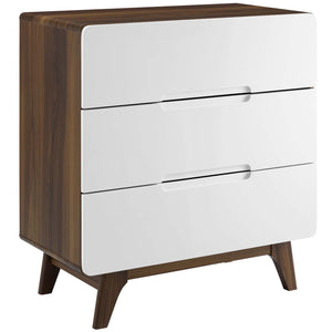 ModwayModway Origin Three-Drawer Chest or Stand MOD-6074 MOD-6074-WAL-WHI- BetterPatio.com