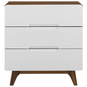 ModwayModway Origin Three-Drawer Chest or Stand MOD-6074 MOD-6074-WAL-WHI- BetterPatio.com