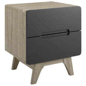 ModwayModway Origin Wood Nightstand or End Table MOD-6073 MOD-6073-NAT-GRY- BetterPatio.com