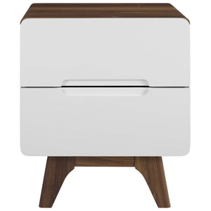 ModwayModway Origin Wood Nightstand or End Table MOD-6073 MOD-6073-WAL-WHI- BetterPatio.com