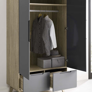 ModwayModway Origin Wood Wardrobe Cabinet MOD-6077 MOD-6077-NAT-GRY- BetterPatio.com
