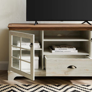 ModwayModway Pacific 59" TV Stand EEI-4585 EEI-4585-WAL-WHI- BetterPatio.com