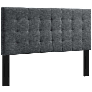 ModwayModway Paisley Tufted Full / Queen Upholstered Linen Fabric Headboard MOD-5852 MOD-5852-GRY- BetterPatio.com