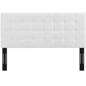 ModwayModway Paisley Tufted Full / Queen Upholstered Linen Fabric Headboard MOD-5852 MOD-5852-WHI- BetterPatio.com