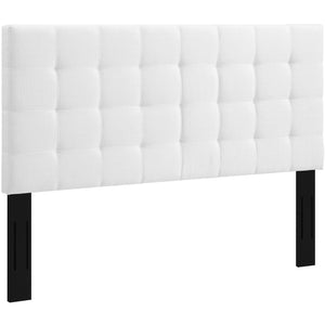 ModwayModway Paisley Tufted Full / Queen Upholstered Linen Fabric Headboard MOD-5852 MOD-5852-WHI- BetterPatio.com