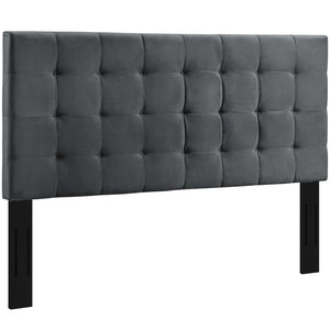 ModwayModway Paisley Tufted Full / Queen Upholstered Performance Velvet Headboard MOD-5853 MOD-5853-GRY- BetterPatio.com
