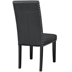 ModwayModway Parcel Dining Faux Leather Side Chair EEI-1491 EEI-1491-BLK- BetterPatio.com