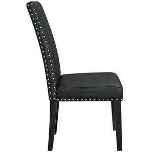 ModwayModway Parcel Dining Faux Leather Side Chair EEI-1491 EEI-1491-BLK- BetterPatio.com