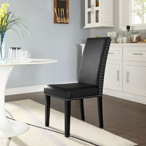 ModwayModway Parcel Dining Faux Leather Side Chair EEI-1491 EEI-1491-BLK- BetterPatio.com