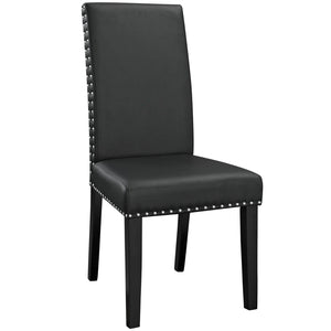 ModwayModway Parcel Dining Faux Leather Side Chair EEI-1491 EEI-1491-BLK- BetterPatio.com