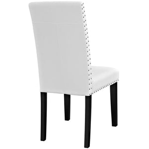 ModwayModway Parcel Dining Faux Leather Side Chair EEI-1491 EEI-1491-WHI- BetterPatio.com