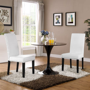 ModwayModway Parcel Dining Faux Leather Side Chair EEI-1491 EEI-1491-WHI- BetterPatio.com