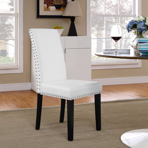 ModwayModway Parcel Dining Faux Leather Side Chair EEI-1491 EEI-1491-WHI- BetterPatio.com