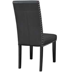 ModwayModway Parcel Dining Side Chair Vinyl Set of 2 EEI-3553 EEI-3553-BLK- BetterPatio.com