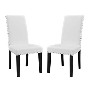 ModwayModway Parcel Dining Side Chair Vinyl Set of 2 EEI-3553 EEI-3553-WHI- BetterPatio.com