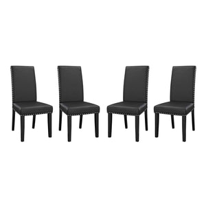 ModwayModway Parcel Dining Side Chair Vinyl Set of 4 EEI-3554 EEI-3554-BLK- BetterPatio.com