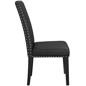 ModwayModway Parcel Dining Side Chair Vinyl Set of 4 EEI-3554 EEI-3554-BLK- BetterPatio.com